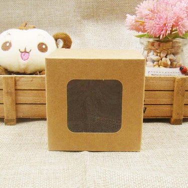 10psc White / Black / Kraft Window Cupcake Box